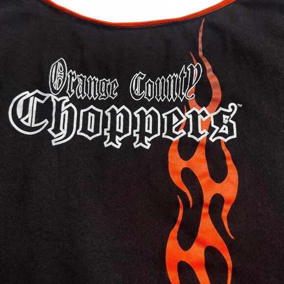 Y2K Orange County Choppers Black & Orange Flame Cami Tank Top Size XL / 2XL - Picture 2 of 5